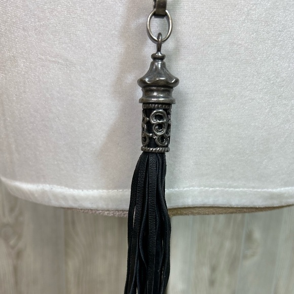 Black Braided Leather and Metal Belt 36” - Picture 10 of 12